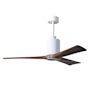 Matthews Fan Company Patricia 52" 3 Blade Indoor LED Ceiling Fan with 6 Speed Reversible Motor and Dimmable Light Kit Included Gloss White / Walnut Tone