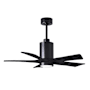 Matthews Fan Company Patricia 42" 5 Blade Indoor LED Ceiling Fan with Remote Control Matte Black