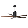 Matthews Fan Company Patricia 52" 5 Blade Indoor LED Ceiling Fan with Remote Control Matte Black / Walnut