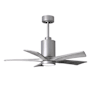 Matthews Fan Company Patricia 42" 5 Blade Indoor LED Ceiling Fan with Remote Control Brushed Nickel / Barn Wood Tone