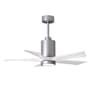 Matthews Fan Company Patricia 42" 5 Blade Indoor LED Ceiling Fan with Remote Control Brushed Nickel / Matte White