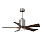 Matthews Fan Company Patricia 42" 5 Blade Indoor LED Ceiling Fan with Remote Control Brushed Nickel