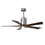Matthews Fan Company Patricia 52" 5 Blade Indoor LED Ceiling Fan with Remote Control Brushed Nickel