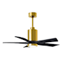 Matthews Fan Company Patricia 42" 5 Blade Indoor LED Ceiling Fan with Remote Control Brushed Brass / Matte Black