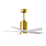Matthews Fan Company Patricia 42" 5 Blade Indoor LED Ceiling Fan with Remote Control Brushed Brass / Matte White