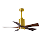 Matthews Fan Company Patricia 42" 5 Blade Indoor LED Ceiling Fan with Remote Control Brushed Brass / Walnut Tone