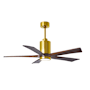 Matthews Fan Company Patricia 52" 5 Blade Indoor LED Ceiling Fan with Remote Control Brushed Brass / Walnut Tone