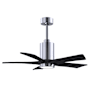 Matthews Fan Company Patricia 42" 5 Blade Indoor LED Ceiling Fan with Remote Control Polished Chrome / Matte Black