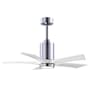 Matthews Fan Company Patricia 42" 5 Blade Indoor LED Ceiling Fan with Remote Control Polished Chrome / Matte White