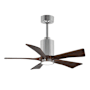Matthews Fan Company Patricia 42" 5 Blade Indoor LED Ceiling Fan with Remote Control Polished Chrome