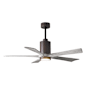 Matthews Fan Company Patricia 52" 5 Blade Indoor LED Ceiling Fan with Remote Control Textured Bronze / Barn Wood Tone