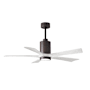 Matthews Fan Company Patricia 52" 5 Blade Indoor LED Ceiling Fan with Remote Control Textured Bronze / Matte White