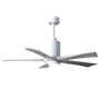 Matthews Fan Company Patricia 52" 5 Blade Indoor LED Ceiling Fan with Remote Control Gloss White / Barnwood