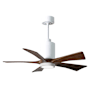 Matthews Fan Company Patricia 42" 5 Blade Indoor LED Ceiling Fan with Remote Control Gloss White / Walnut
