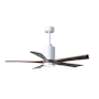Matthews Fan Company Patricia 52" 5 Blade Indoor LED Ceiling Fan with Remote Control Gloss White / Walnut