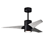 Matthews Fan Company Super Janet 42" 3 Blade Indoor LED Ceiling Fan with Reversible Motor, Wall Control, Remote and LED Light Kit Included Matte Black / Barn Wood Tone