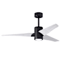 Matthews Fan Company Super Janet 52" 3 Blade Indoor LED Ceiling Fan with Reversible Motor, Wall Control, Remote and LED Light Kit Included Matte Black / Matte White