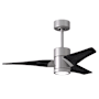 Matthews Fan Company Super Janet 42" 3 Blade Indoor LED Ceiling Fan with Reversible Motor, Wall Control, Remote and LED Light Kit Included Brushed Nickel / Matte Black