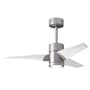 Matthews Fan Company Super Janet 42" 3 Blade Indoor LED Ceiling Fan with Reversible Motor, Wall Control, Remote and LED Light Kit Included Brushed Nickel / Matte White