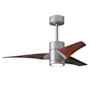 Matthews Fan Company Super Janet 42" 3 Blade Indoor LED Ceiling Fan with Reversible Motor, Wall Control, Remote and LED Light Kit Included Brushed Nickel / Walnut Tone