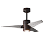 Matthews Fan Company Super Janet 42" 3 Blade Indoor LED Ceiling Fan with Reversible Motor, Wall Control, Remote and LED Light Kit Included Textured Bronze / Barn Wood Tone