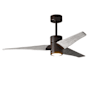 Matthews Fan Company Super Janet 52" 3 Blade Indoor LED Ceiling Fan with Reversible Motor, Wall Control, Remote and LED Light Kit Included Textured Bronze / Barn Wood Tone