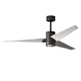 Matthews Fan Company Super Janet 60" 3 Blade Indoor LED Ceiling Fan with Reversible Motor, Wall Control, Remote and LED Light Kit Included Textured Bronze / Barn Wood Tone