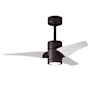 Matthews Fan Company Super Janet 42" 3 Blade Indoor LED Ceiling Fan with Reversible Motor, Wall Control, Remote and LED Light Kit Included Textured Bronze / Matte White
