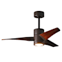Matthews Fan Company Super Janet 42" 3 Blade Indoor LED Ceiling Fan with Reversible Motor, Wall Control, Remote and LED Light Kit Included Textured Bronze / Walnut Tone