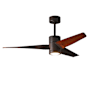 Matthews Fan Company Super Janet 52" 3 Blade Indoor LED Ceiling Fan with Reversible Motor, Wall Control, Remote and LED Light Kit Included Textured Bronze / Walnut Tone