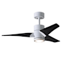 Matthews Fan Company Super Janet 42" 3 Blade Indoor LED Ceiling Fan with Reversible Motor, Wall Control, Remote and LED Light Kit Included Gloss White / Matte Black