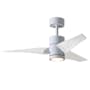Matthews Fan Company Super Janet 42" 3 Blade Indoor LED Ceiling Fan with Reversible Motor, Wall Control, Remote and LED Light Kit Included Gloss White / Matte White