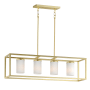 Maxim Lateral 4 Light 36" Wide Pillar Candle Linear Pendant Satin Brass