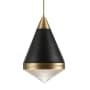 Maxim Hargreaves 14" Wide Pendant Black / Natural Aged Brass