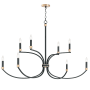 Maxim Charlton 8 Light 48" Wide Taper Candle Style Chandelier Black / Antique Brass