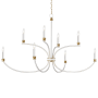 Maxim Charlton 8 Light 48" Wide Taper Candle Style Chandelier Weathered White / Gold Leaf