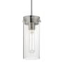 Maxim Pinn 5" Wide Mini Pendant with Clear Glass Shade Satin Nickel