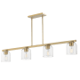 Maxim Scoop 4 Light 46" Wide Linear Pendant Natural Aged Brass / Clear
