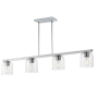 Maxim Scoop 4 Light 46" Wide Linear Pendant Polished Chrome / Clear