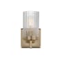 Maxim Rigata 9" Tall Bathroom Sconce Satin Champagne