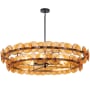 Maxim Loren 6 Light 42" Wide Drum Chandelier Gunmetal / Amber