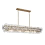 Maxim Loren 4 Light 54" Wide Linear Pendant Weathered Brass / Clear