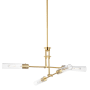 Maxim Equilibrium 4 Light 36" Wide Multi Light Pendant / Converts to Semi-Flush with Clear Glass Shades Natural Aged Brass