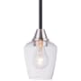 Maxim Goblet 5" Wide Pendant with Clear Glass Shade Black / Satin Nickel