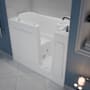 MediTub 53" Fiberglass Air / Whirlpool Walk In Tub for Alcove Installations with Right Drain, Powered Fast Drain, Overflow, Roman Tub Filler and Hand Shower White