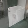 MediTub 53" Fiberglass Whirlpool Walk In Tub for Alcove Installations with Overflow, Powered Fast Left Drain, Roman Tub Filler and Hand Shower White