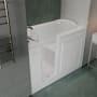 MediTub 53" Fiberglass Soaking Walk In Tub for Alcove Installations with Left Drain, Drain Assembly, Overflow, Fast Filling Roman Tub Filler and Hand Shower White
