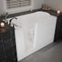 MediTub 60" Acrylic Air / Whirlpool Walk In Tub for Alcove Installations with Left Drain, Drain Assembly, Overflow, Powered Fast Drain, Roman Tub Filler and Hand Shower White