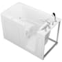 MediTub 60" Acrylic Whirlpool Walk In Tub for Alcove Installations with Right Drain, Drain Assembly, Overflow, Powered Fast Drain, Roman Tub Filler and Hand Shower White