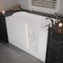 MediTub 60" Acrylic Soaking Walk In Tub for Alcove Installations with Right Drain, Drain Assembly, Overflow, Quick Fill Roman Tub Filler and Hand Shower White